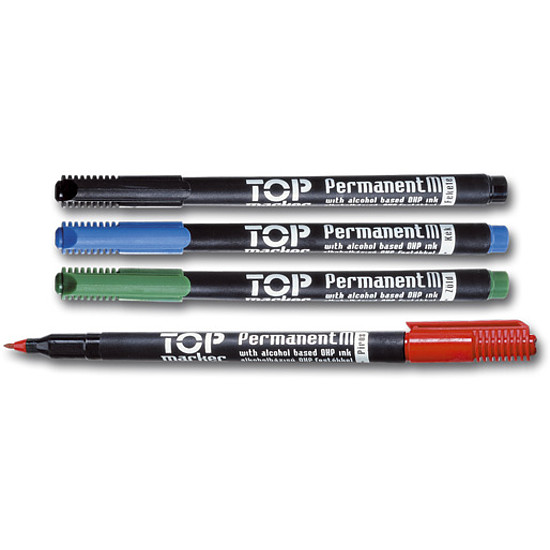 Ico OHP Top Marker -M- alkoholos rostirón fekete, kerek hegy 1-1,5mm