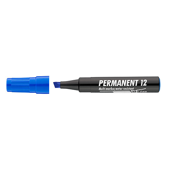 Ico Permanent 12 alkoholos marker kék, vágott hegy 1-4mm