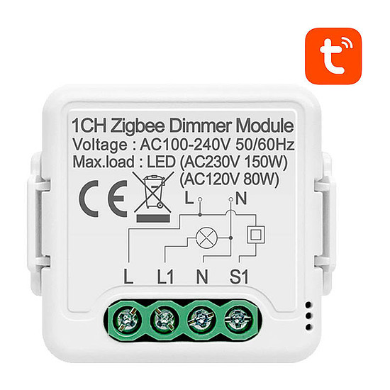 Intelligens fényerő-szabályozó kapcsolómodul ZigBee Avatto N-ZDMS01-1 TUYA (N-ZDMS01-1)