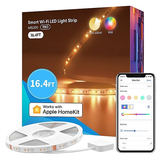 Intelligens Wi-FI LED csík RGBWW (5 méter) Meross MSL320, HomeKit, (MSL320CPHK(EU)-5M-Li)