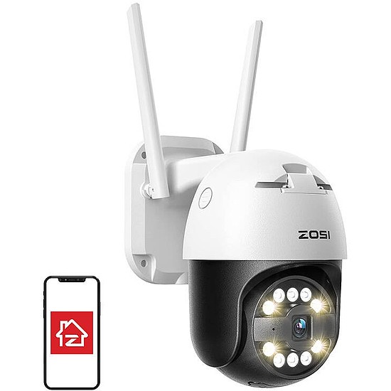 IP kültéri kamera ZOSI C296 WiFi Pan Tilt 5MP IP66 32GB microSD kártyával (C296+32GB Card)