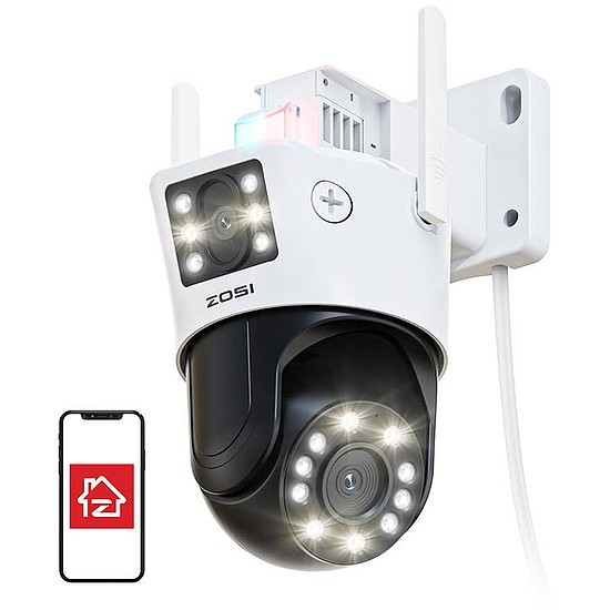 IP kültéri kamera ZOSI C298 WiFi Pan Tilt 6MP Dual IP66