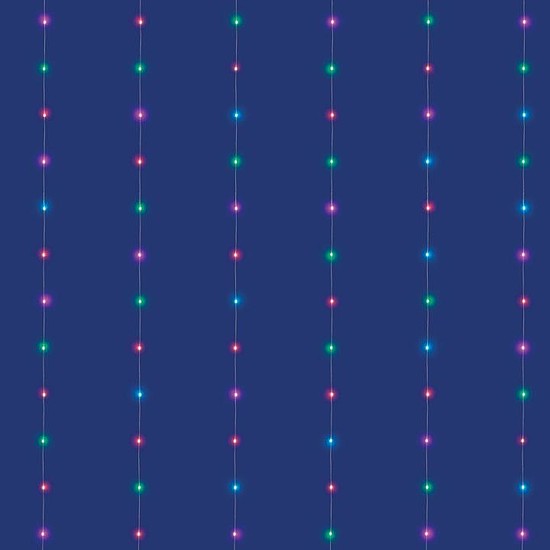 iSparkle LEDS120CV-2 micro LED-es fényfüggöny, 2x2 m / 120 db RGB LED, applikációval vezérelhető, smart, kül- és beltéri kivitel