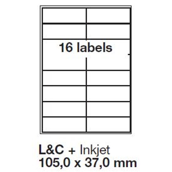 Jac 20038 20335 105x37mm 2 pályás univerzális etikett 16 címke/ív 100ív/doboz megszűnő