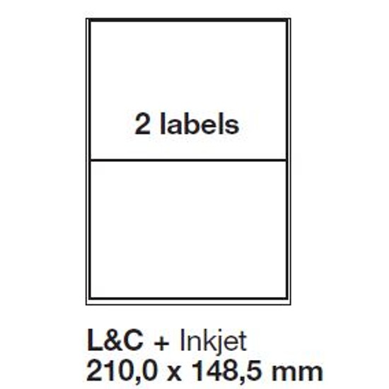 Jac 20044 20341 210x148,5mm 1 pályás univerzális etikett 2 címke/ív 100ív/doboz megszűnő