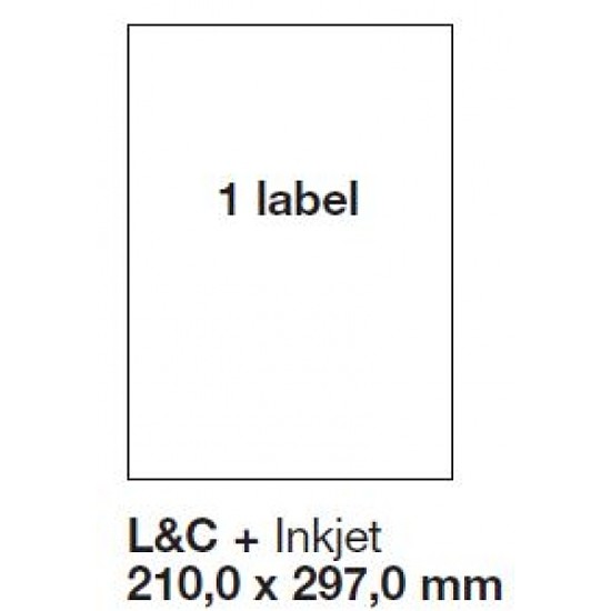 Jac 20045 20342 210x297mm 1 pályás univerzális etikett 1 címke/ív 100ív/doboz megszűnő