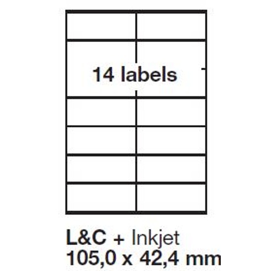 Jac C 10542 105x42,4mm 2 pályás univerzális etikett 14 címke/ív 200ív/doboz megszűnő