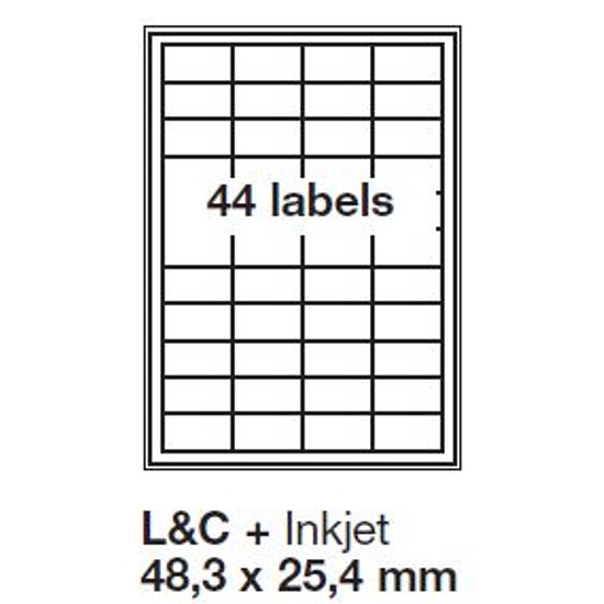 Jac C 4825 48,3x25,4mm 4 pályás univerzális etikett 44 címke/ív 200ív/doboz megszűnő