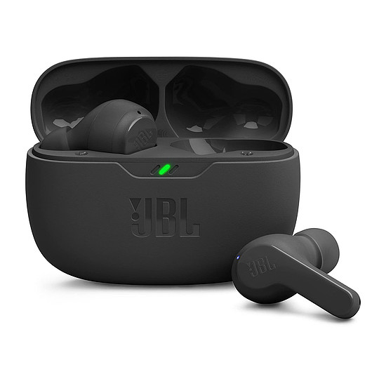 JBL - Vezeték nélküli fülhallgatók (Wave Beam) - TWS, mikrofon, mély basszus, IP54 - fekete (KF2318936)