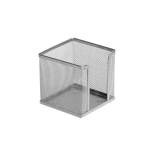Jegyzettömb tartó fémhálós 10x10x10 ezüst