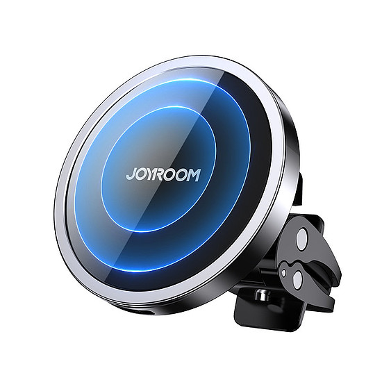 Joyroom autós tartó Qi vezeték nélküli indukciós töltő 15W (MagSafe iPhone kompatibilis) Fekete (JR-ZS240)