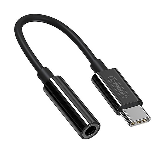 Joyroom fejhallgató-adapter 3,5 mm-es mini jack csatlakozó (aljzat) - USB Type C (férfi) fekete (SH-C1)