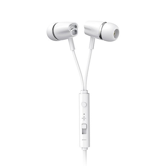 Joyroom füles fejhallgató 3,5 mm-es mini jack távirányítóval és fehér mikrofonnal (JR-EL114)