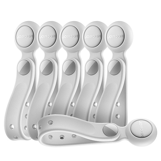 Joyroom JR-ZS422 szilikon kábelkötegelő mágnessel, 6 darabos készlet - fehér