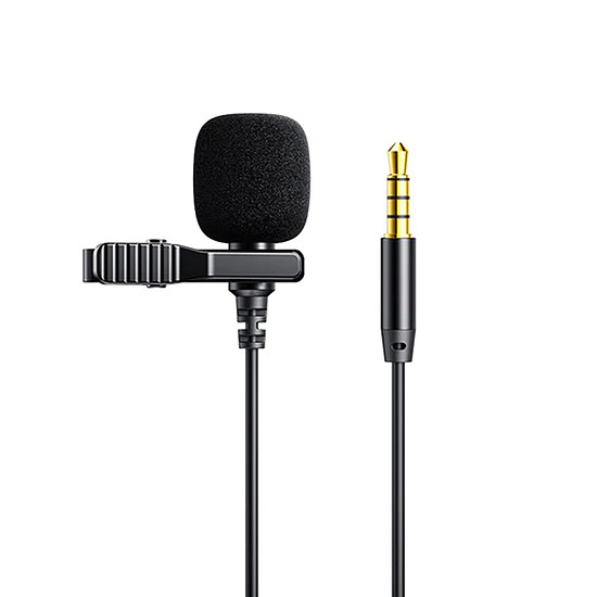 JoyRoom - Lavalier mikrofon (JR-LM1) - 3,5 mm-es kábelcsatlakozóval, 2 m - Fekete (KF2313422)