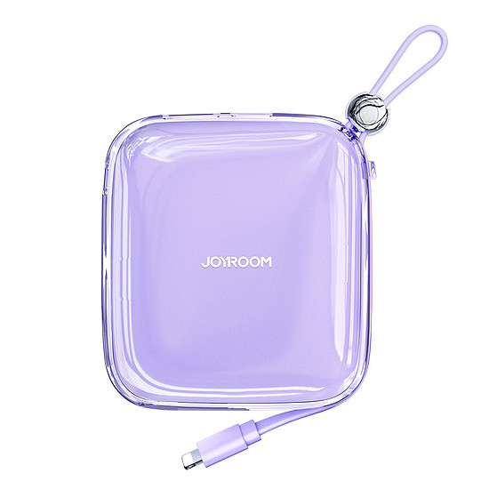 Joyroom powerbank 10000mAh Jelly Series 22,5W, beépített Lightning kábel lila (JR-L003)