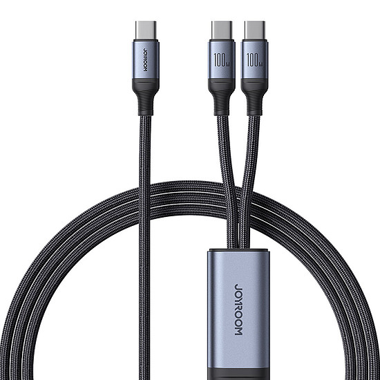 JoyRoom - Speedy Series töltőkábel (SA21-1T2) - Type-C - 2x USB-C, Gyorstöltés, 100 W, 1,5 m - Fekete (KF2316828)