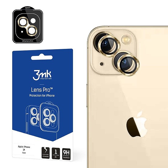 Kameraüveg iPhone 14 9H-hoz 3mk Lens Protection Pro sorozatú objektívhez - arany