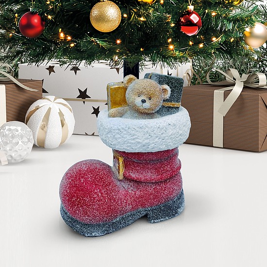 Karácsonyfatalp - csizma - műkő - 35,5 x 22,4 x 45,5 cm (58594)