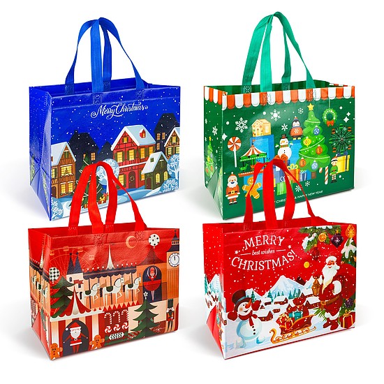 Karácsonyi ajándéktáska - 31 x 25 x 17 cm - 4 féle (59728)