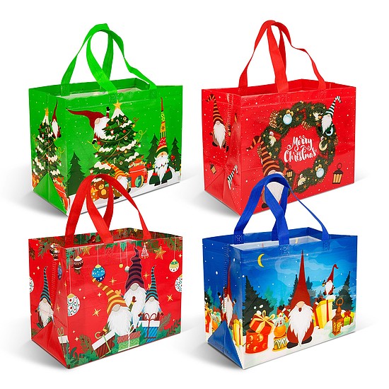 Karácsonyi ajándéktáska - 31 x 25 x 17 cm - 4 féle (59729)
