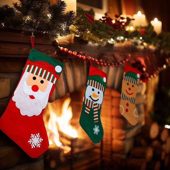 Karácsonyi csizma - 42 x 24,5 cm - textil - 3 féle (58668B)