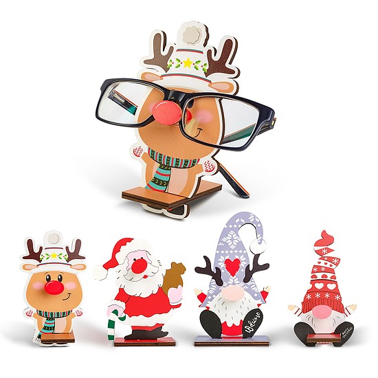 Karácsonyi dekoráció - asztali szemüvegtartó - 14 x 10 cm - 4 féle (59738)