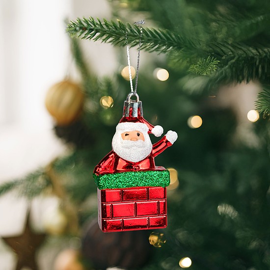 Karácsonyi dekoráció - Mikulás - akasztható - műanyag - 7,5 x 5 cm (59754)