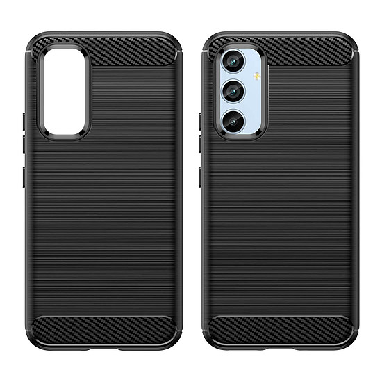 Karbon tok Samsung Galaxy A54 5G-hez, rugalmas szilikon, karbon borítás, fekete