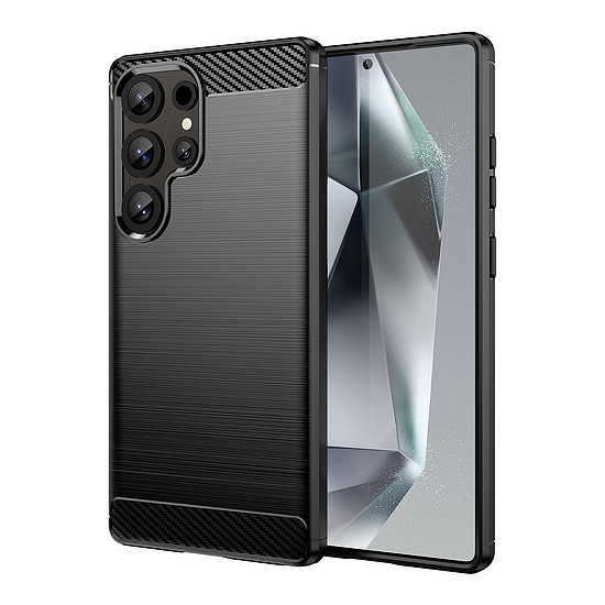 Karbon tok Samsung Galaxy S25 Ultra készülékhez - fekete