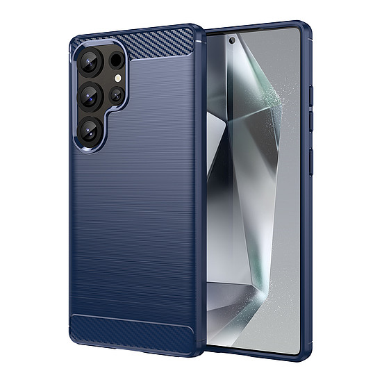 Karbon tok Samsung Galaxy S25 Ultra készülékhez, kék