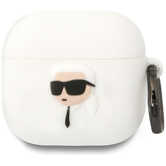 Karl Lagerfeld 3D szilikon NFT tok AirPods 4-hez - fehér