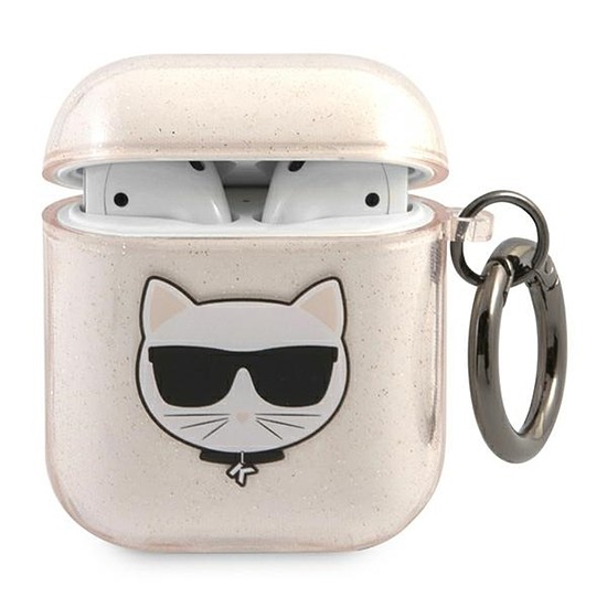 Karl Lagerfeld Choupette Head Glitter - Airpod tok arany (KLA2UCHGD)