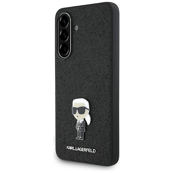 Karl Lagerfeld Fix Csillámos Ikonik Logós Fém Tok Samsung Galaxy A36 Telefonhoz, Fekete