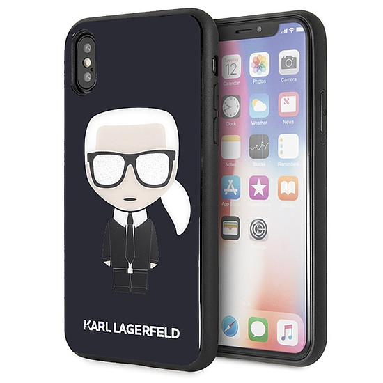 Karl Lagerfeld Iconic Karl Glitter iPhone X/XS tok - fekete