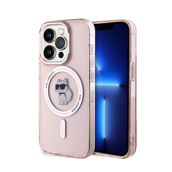 Karl Lagerfeld IML Choupette MagSafe - iPhone 15 Pro tok rózsaszín (KLHMP15LHFCCNOP)