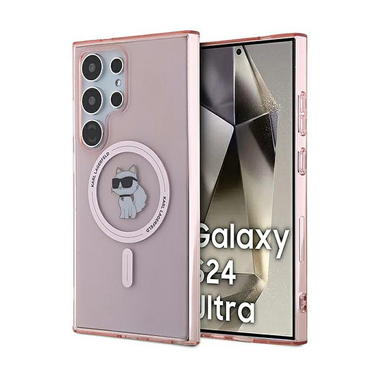 Karl Lagerfeld IML Choupette MagSafe - Samsung Galaxy S24 Ultra tok rózsaszín (KLHMS24LHFCCNOP)