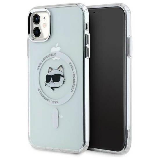 Karl Lagerfeld IML Metal Choupette Head MagSafe - tok iPhone 11-hez fehér (KLHMN61HLSCHH)