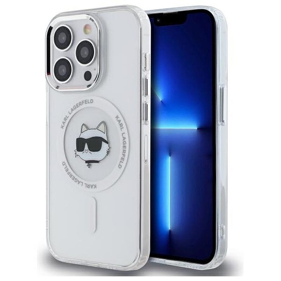 Karl Lagerfeld IML Metal Choupette Head MagSafe - tok iPhone 14 Pro készülékhez fehér (KLHMP14LHLSCHH)