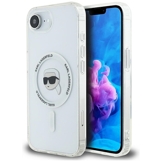 Karl Lagerfeld IML Metal Karl Head MagSafe tok iPhone 16e-hez, fehér