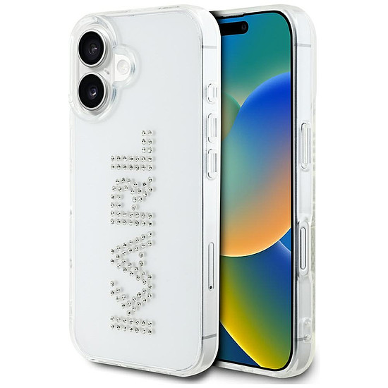 Karl Lagerfeld IML strasszos logós iPhone 16 tok - átlátszó