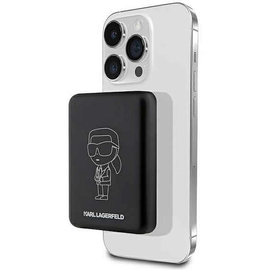 Karl Lagerfeld Induktív power bank KLPBMKIOTTGK 5W 3000mAh fekete/fekete Ikonik MagSafe