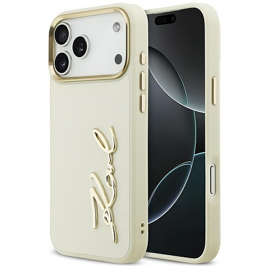 Karl Lagerfeld Karl Script Logo tok iPhone 17 Pro Maxhoz - bézs