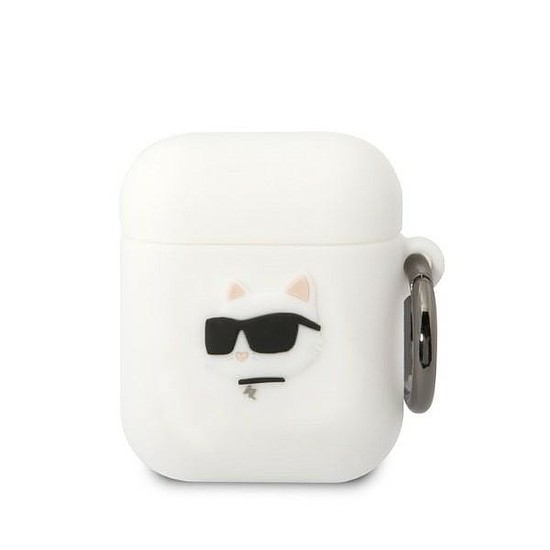 Karl Lagerfeld KLA2RUNCHH AirPods 1/2 fedél fehér/fehér szilikon Choupette Head 3D