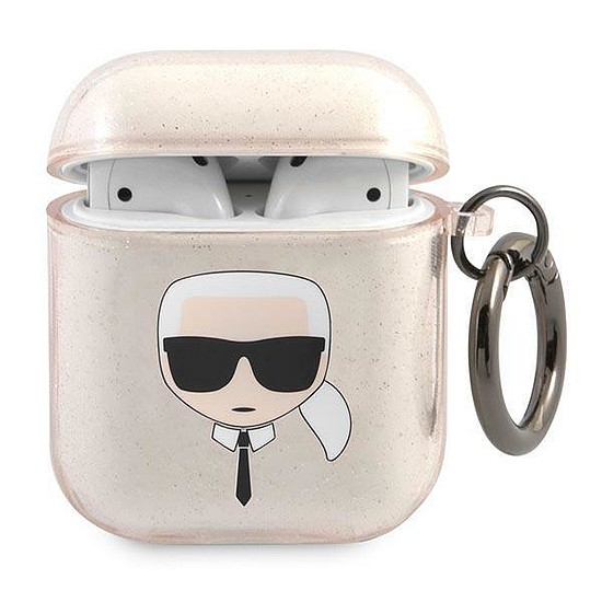 Karl Lagerfeld KLA2UKHGD AirPods borító gold/arany Glitter Karl feje