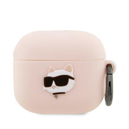 Karl Lagerfeld KLA3RUNCHP AirPods 3 borító rózsaszín/rózsaszín szilikon Choupette Head 3D