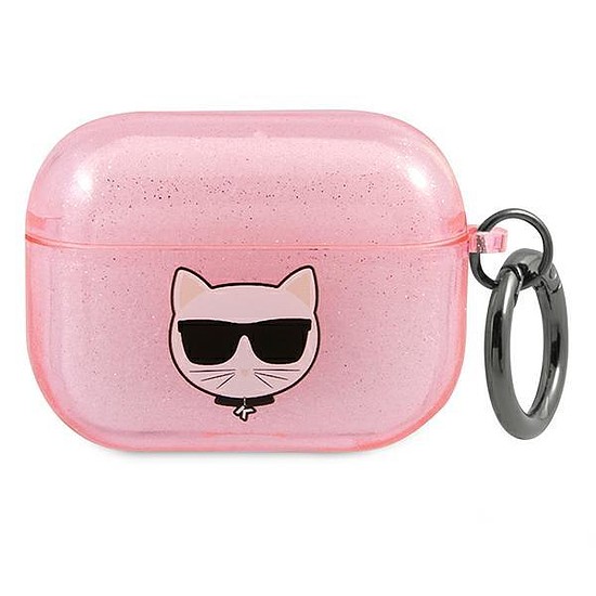 Karl Lagerfeld KLA3UCHGP AirPods 3 borító rózsaszín/rózsaszín Glitter Choupette