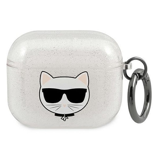 Karl Lagerfeld KLA3UCHGS AirPods 3 borító ezüst/ezüst Glitter Choupette