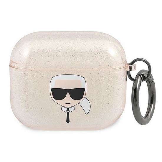 Karl Lagerfeld KLA3UKHGD AirPods 3 borító gold/arany Glitter Karl´s Head