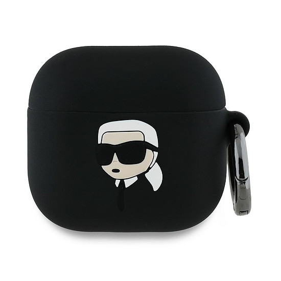 Karl Lagerfeld KLA4RUNIKK AirPods 4 tok fekete/fekete szilikon Karl Head 3D